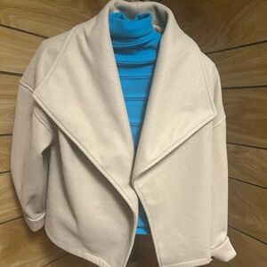 SHEIN Cream Wide Lapel Jacket